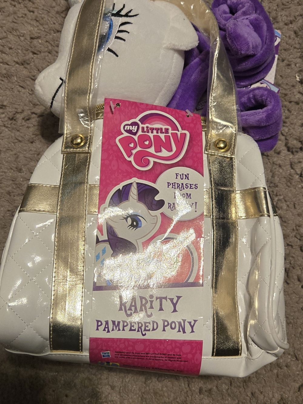 My Little Pony Karity Plush Handbag - White & Gold with Purple Plush